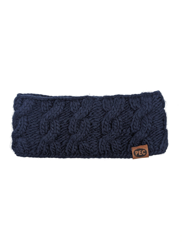 PEC Oval Women's Fleece Lined Cable Knit HEADBAND
