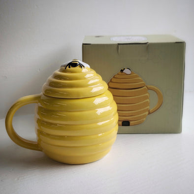 The Nectar Meadows Ceramic Beehive Mug w/ Lid by Puckator