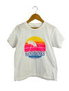 SANDBANKS Sunset with NEON Pink Split Fountain Toddler & Youth WHITE T-Shirt