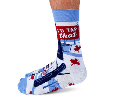 I'd Tap That Maple Syrup Men's Crew Socks by Uptown Sox
