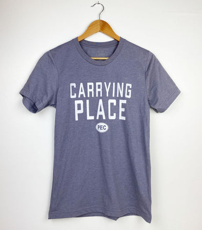carrying place pec oval storm grey heather unisex t-shirt