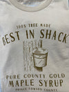 close up of best in shack maple syrup design