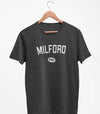 MILFORD PEC Oval Men's Unisex MILITARY GREEN OR CHARCOAL Heather Modern Crew T-Shirt