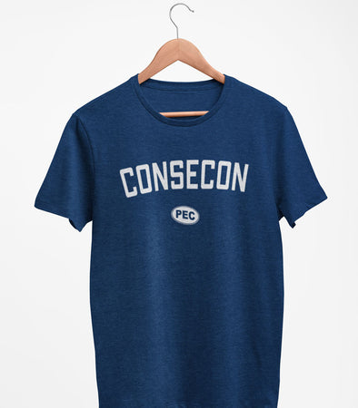 CONSECON PEC Oval Men's Unisex NAVY BLUE Heather Modern Crew T-Shirt