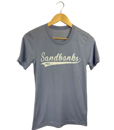 Sandbanks Swish Men's Unisex HEATHER Blue  Modern Crew T-shirt