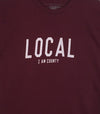 LOCAL I AM COUNTY PEC • Prince Edward County • Men's / Unisex Burgundy Modern Crew T-shirt