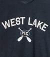 WEST Lake Men's Unisex Navy Blue Heather w/ White Ink Modern Crew T-Shirt