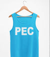 PEC Neon BLUE Summer Basic UNISEX Men's TANK Top T-Shirt