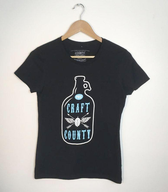 CRAFT BEER COUNTY - Women's Modern Black Crew T-shirt