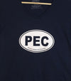 PEC OVAL • Prince Edward County • Women's Navy V-Neck T-shirt