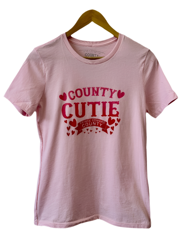 County Cutie WOMEN's PINK Relaxed Fit Modern Crew T-shirt