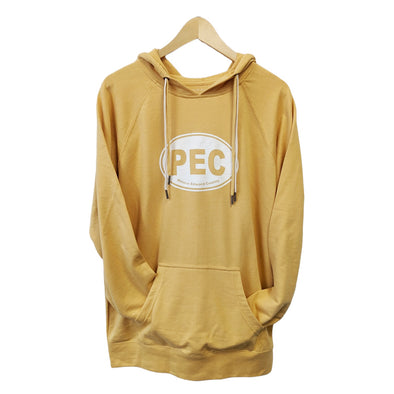 PEC Oval Lightweight French Terry Dual Drawstring Unisex HOODIE Gold YELLOW