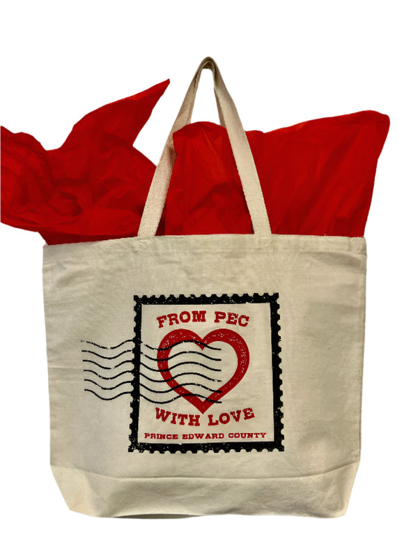 pec prince edward county with love tote bag
