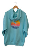 Sandbanks Sunset Double-Sided Print Unisex HOODIE Pullover Sweatshirt AQUA BLUE