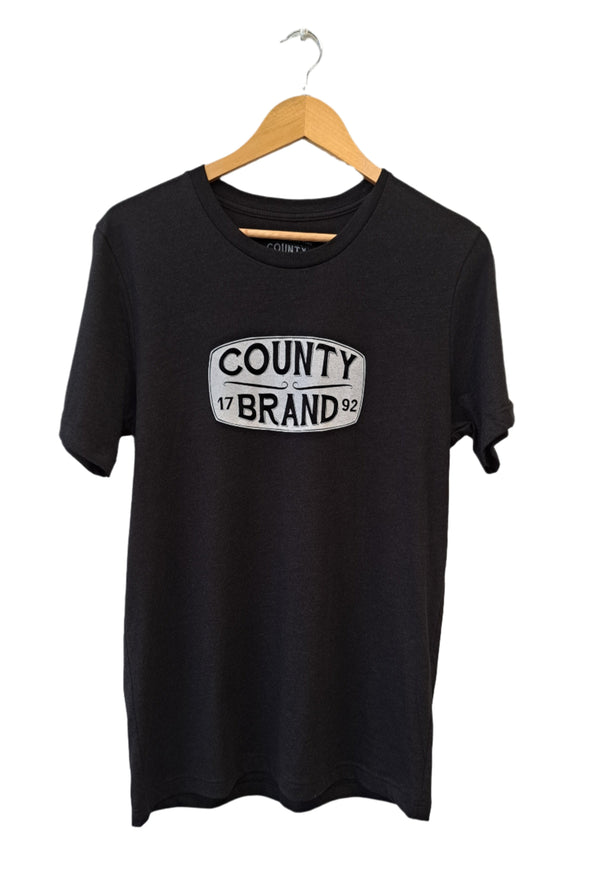 COUNTY BRAND 1792 - Men's / Unisex Black Modern Crew T-Shirt