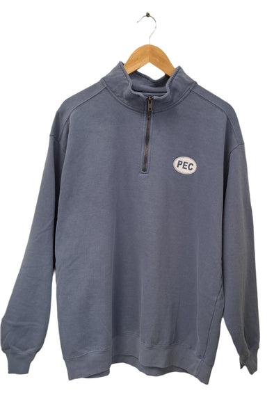 PEC Oval Unisex Garment-Dyed Quarter Zip Sweatshirt