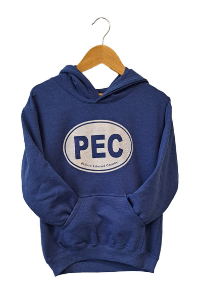 PEC OVAL YOUTH ROYAL  Blue Heather HOODIE Pullover Sweatshirt Sweater