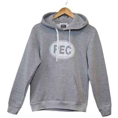 PEC OVAL  Unisex Pullover Hoodie Sweatshirt Marled Light Grey MADE IN CANADA - 2 LEFT! 1 MED, 1 LARGE