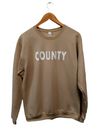 County PT Tan Light Brown Unisex Crew Sweatshirt