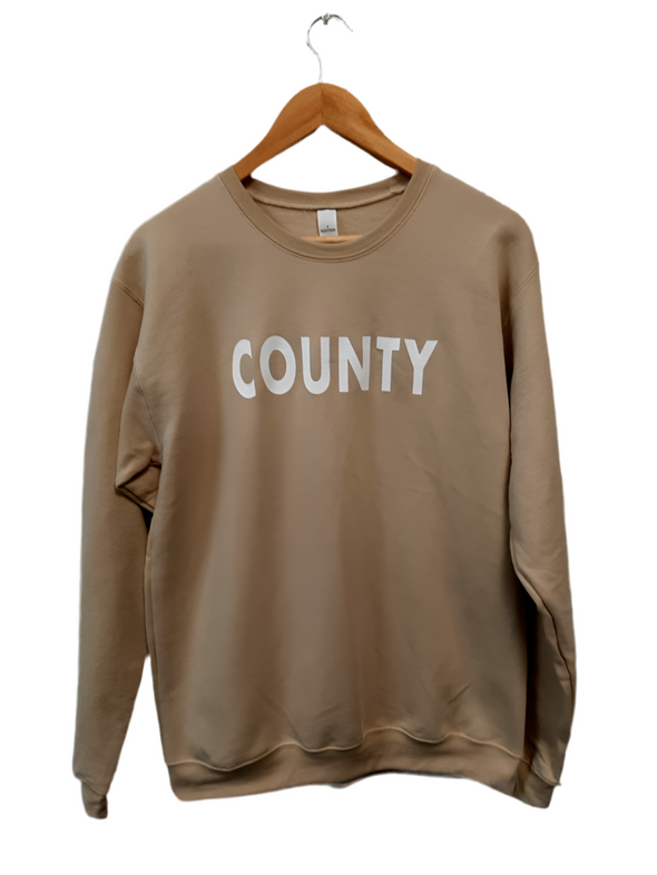 County PT Tan Light Brown Unisex Crew Sweatshirt