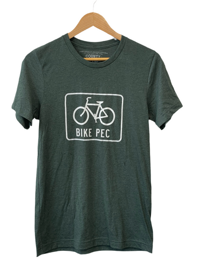 BIKE PEC Men's Unisex Modern Crew T-shirt FOREST HEATHER