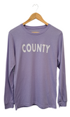 COUNTY PT Unisex LAVENDER Purple Heather Modern Long Sleeve Crew T-Shirt