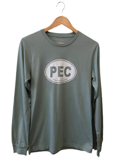 PEC OVAL DUSTY BLUE Men's Unisex Modern Long Sleeve Crew T-Shirt
