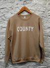 County PT Tan Light Brown Unisex Crew Sweatshirt