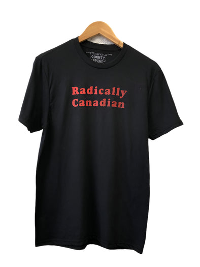 radically Canadian t-shirt black with red ink pride
