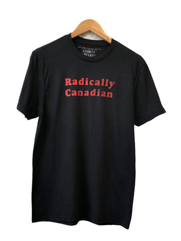 radically Canadian t-shirt black with red ink pride