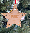 NEW for 2024!  PEC Snowflake Wood Christmas Holiday Ornament