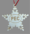 NEW for 2024!  PEC Snowflake Wood Christmas Holiday Ornament