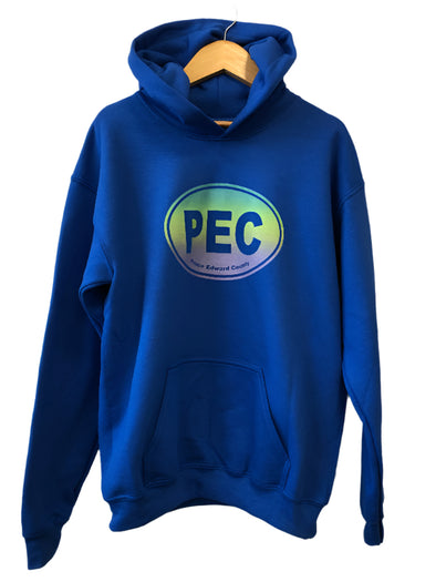 PEC OVAL "TIE DYE INK"  Youth Pullover HOODIE Sweatshirt ROYAL BLUE Sweater