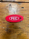 PEC Oval FOAM FLOATING Keychain RED YELLOW Prince Edward County