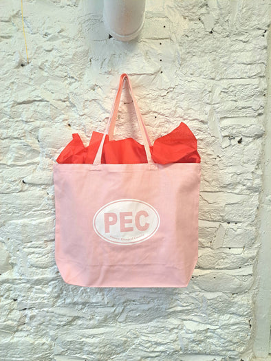 PEC OVAL SUPER CANVAS COTTON TOTE LIGHT PINK