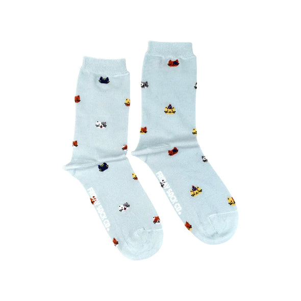 Tiny Cat Party Mismatched Women's Socks by Friday Sock Co