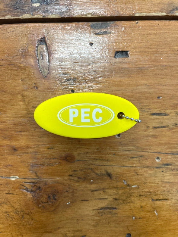 PEC Oval FOAM FLOATING Keychain RED YELLOW Prince Edward County