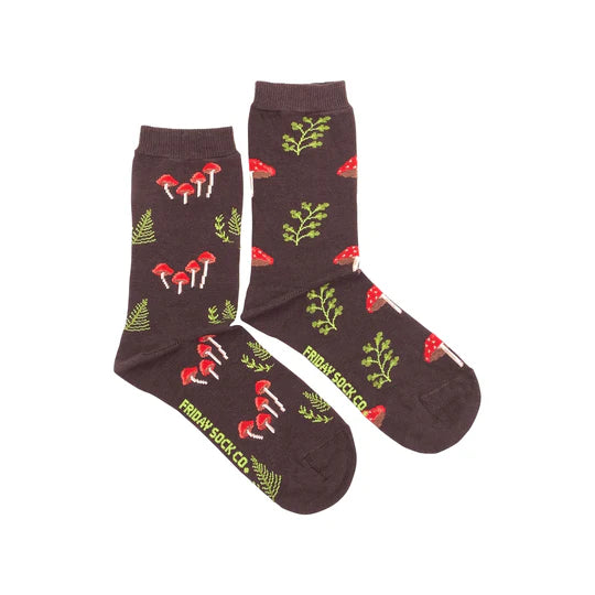 WOMEN's Mushroom Forest Mismatched Socks • Friday Sock Co