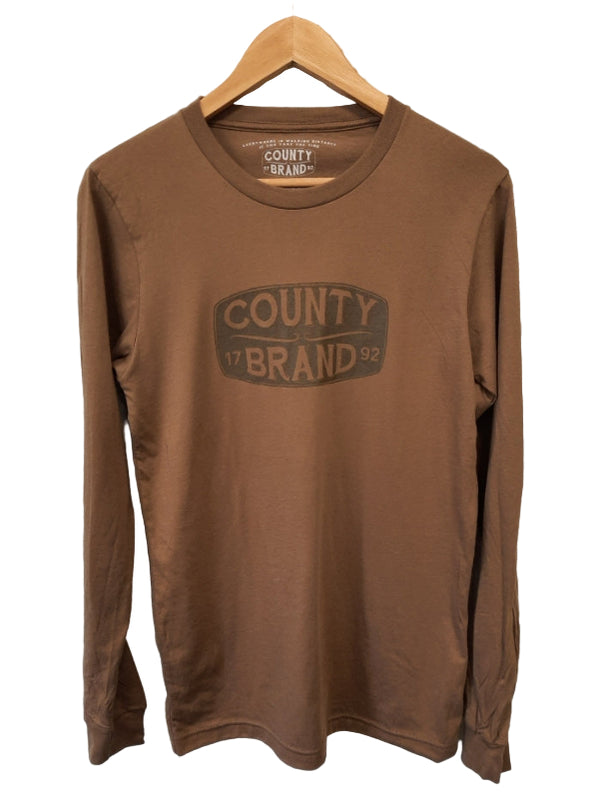 COUNTY BRAND 1792 Brown with BLACK Modern Long Sleeve Crew