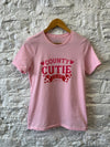 County Cutie WOMEN's PINK Relaxed Fit Modern Crew T-shirt