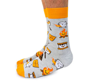 Gimme S'more Men's Crew Socks by Uptown Sox