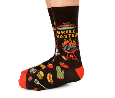 Grill Master Men's Crew Socks by Uptown Sox