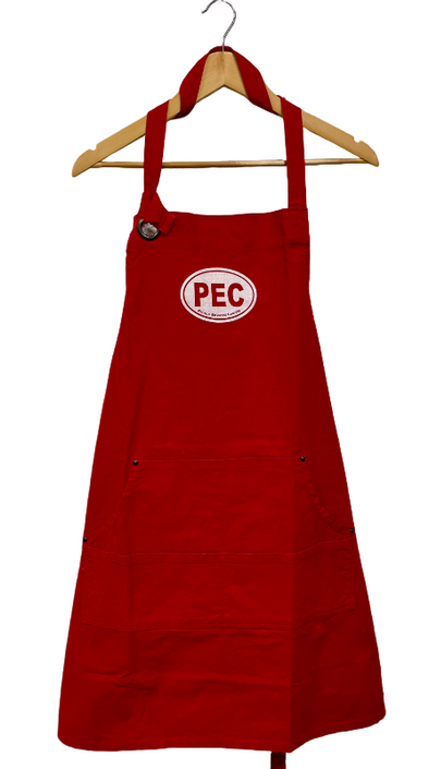 Heavy canvas, apron, oval, PEC, red 