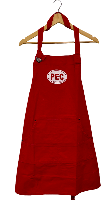 Heavy canvas, apron, oval, PEC, red 