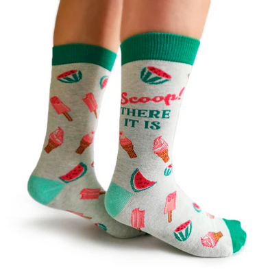 Scoop There it is  Ice Cream Crew Socks by Uptown Sox