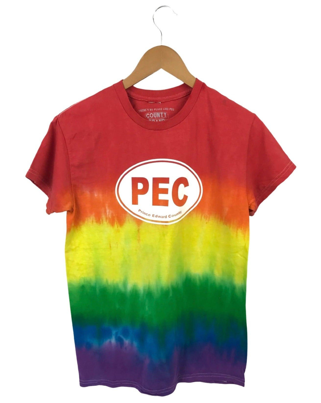 PEC Oval RAINBOW PRIDE TIE DYE Unisex Men's Crew T-Shirt 