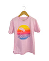 SANDBANKS Sunset with NEON Pink Split Fountain Kids & Youth Light PINK T-Shirt