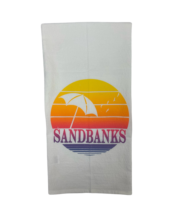 County Brand Sandbanks SUNBURST on Quality Flour Sack Cotton TEA TOWEL 27"x27"