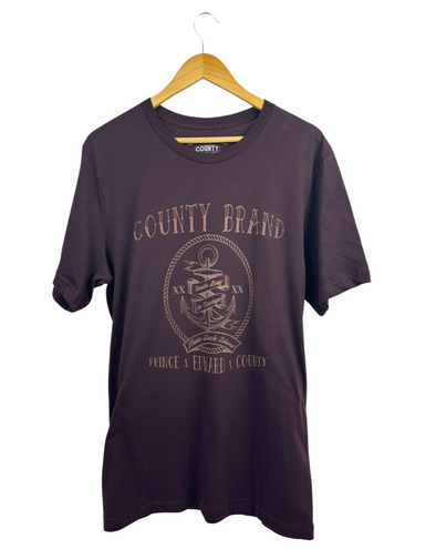 county brand rum runner main duck island south bay design prince edward county on blood black t-shirt