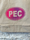 PURPLE MARBLE Split Fountain PEC Oval Large Canvas Cotton Tote - Natural